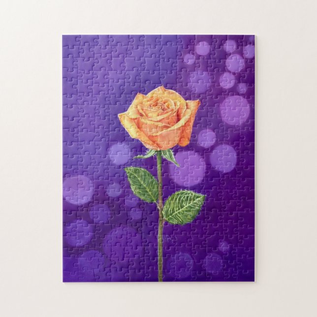 Quebra-cabeça Rosa Laranja (Vertical)