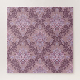 Quebra-cabeça Rosa Lavanda Empoeirada Lilás Mauve Damask Elegant