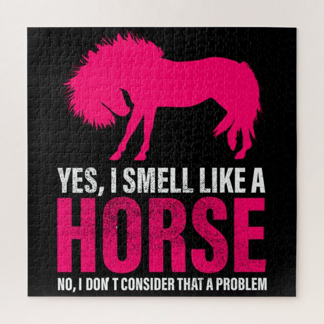 Quebra-cabeça Rosa Quente Sim Eu Cheiro Como Um Cavalo (Vertical)