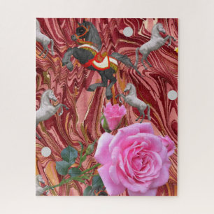 Quebra-cabeça Rosa Rosa Rosa Rosa, Cavalos Florais