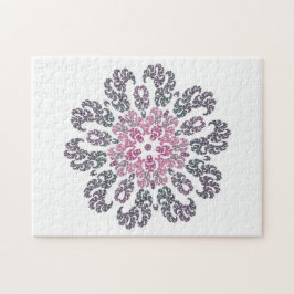 Quebra-cabeça Rosa, Roxo, Cinzas, Caleidoscópio De Arte Fractal 