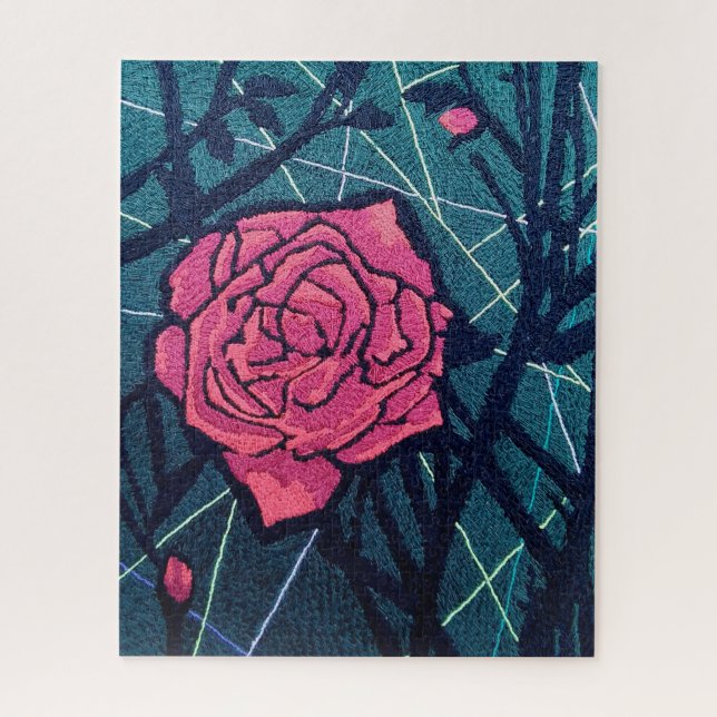 Quebra-cabeça Rosa vermelha (Vertical)