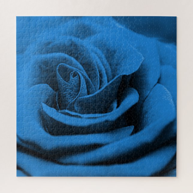 Quebra-cabeça Rosa vermelha azul próxima, macrobeleza. (Vertical)