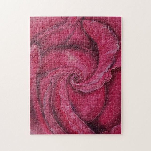 Quebra-cabeça Rosa vermelha fechada (Vertical)