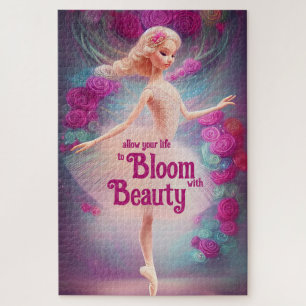 Quebra-cabeça Rosas Ballerina Inspiron Dança de Balé Floral