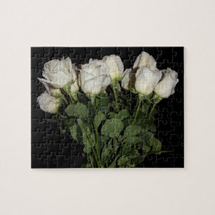 Quebra-cabeça Rosas brancas de longo alcance em Vase Jigsee Queb