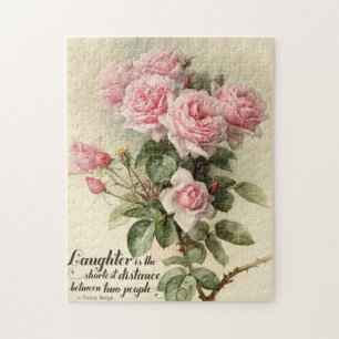 Quebra-cabeça Rosas cor-de-rosa do Victorian do chique
