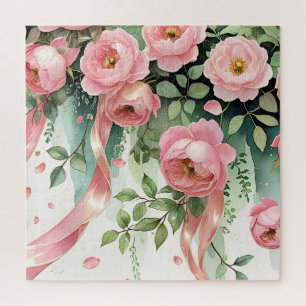 Quebra-cabeça Rosas Cor-de-Rosa e Fitas