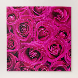 Quebra-cabeça Rosas cor-de-rosa profundo