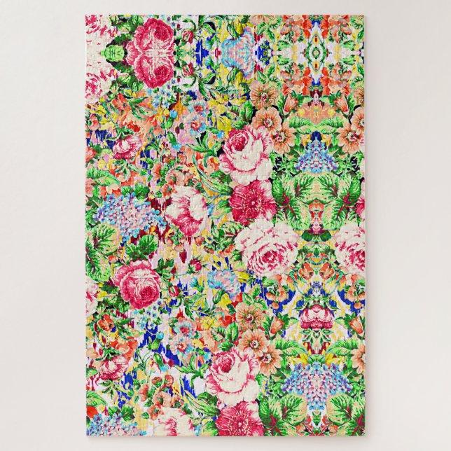 Quebra-cabeça Rosas de pintura colorido (Vertical)