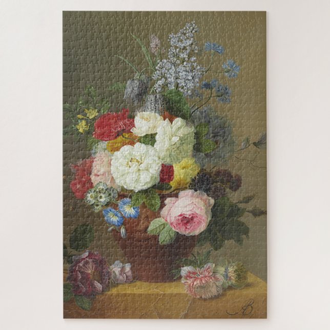 Quebra-cabeça Rosas de Sangue e Flores Selvagens em um Terracott (Vertical)