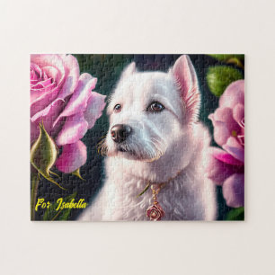 Quebra-cabeça Rosas E Coleção De Cachorros