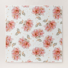 Quebra-cabeça Rosas e Folhas Rosa