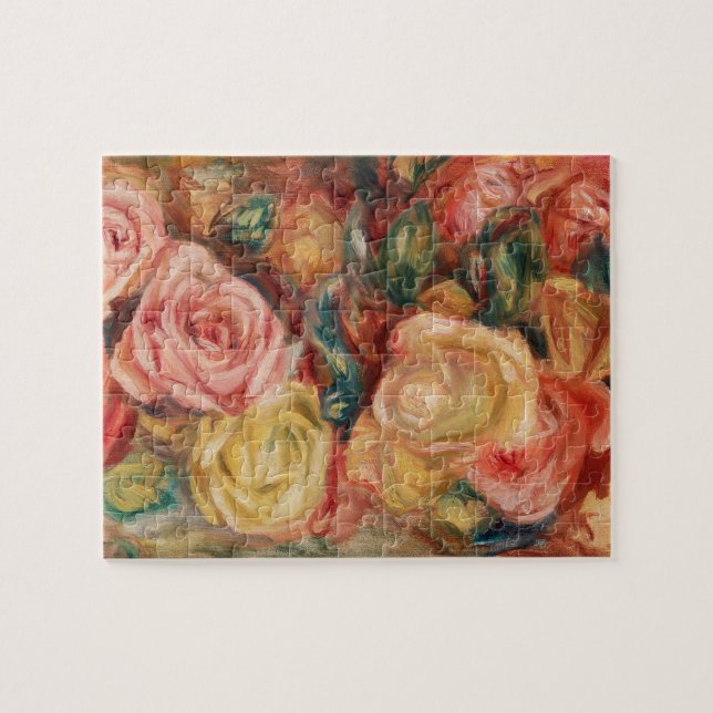 Quebra-cabeça Rosas por pintura impressionista do Renoir (Horizontal)