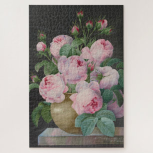 Quebra-cabeça Rosas rosa em um vaso - Pierre Joseph Redouté