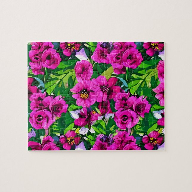 Quebra-cabeça Rosas Rosas Florais (Horizontal)