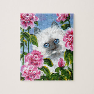 Quebra-cabeça Rosas Siamese Creationarts do gato de Ragdoll do