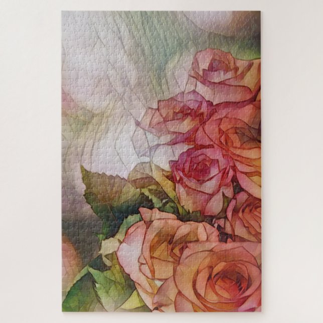 Quebra-cabeça Rosas vermelhas À Luz Solar Vidraça (Vertical)