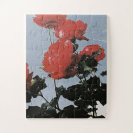 Quebra-cabeça Rosas Vermelhas Antigas Contra um Céu Azul