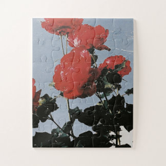 Quebra-cabeça Rosas Vermelhas Antigas Contra um Céu Azul