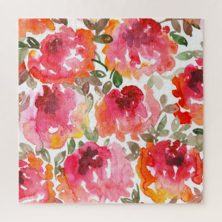 Quebra-cabeça Rosas vermelhas Shabby, padrão perfeito.