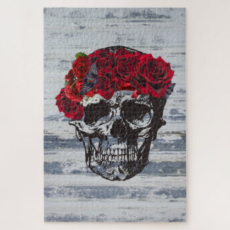 Quebra-cabeça Rosas vermelhas Skull Art