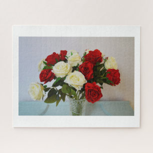 Quebra-cabeça Rosas vermelhos e brancos