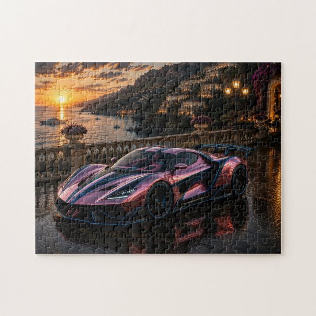 Quebra-cabeça Rose Titanium — Luxury Pink Metallic Supercar  (Horizontal)
