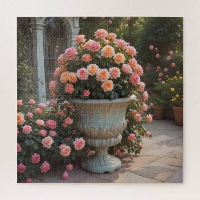 Quebra-cabeça Roseira rosa (Vertical)