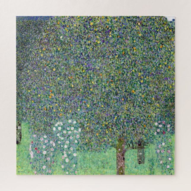 Quebra-cabeça Roseiras sob as Árvores, Gustav Klimt (Vertical)