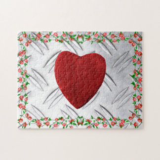 Quebra-cabeça Rosenrahmen mit Herz