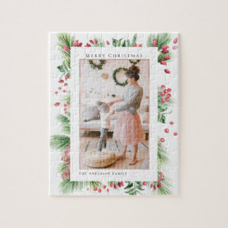 Quebra-cabeça Roseqs e Holly Berries Foto de Natal