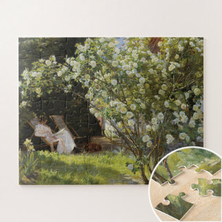 Quebra-cabeça Roses. Marie Krøyer seated in the deckchair