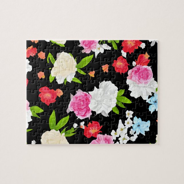 Quebra-cabeça Rosesi Floral, Cor-de-Água Rosa (Horizontal)
