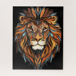 Quebra-cabeça Rosto de leão com homem