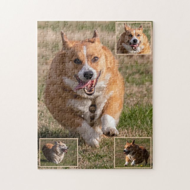 Quebra-cabeça Rostos Felizes Correndo Corgis (Vertical)