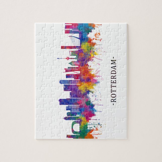 Quebra-cabeça Roterdão Países Baixos Skyline (Vertical)