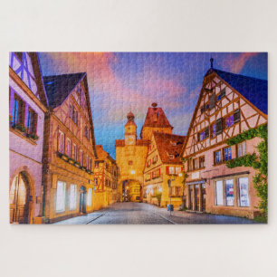 Quebra-cabeça Rothenburg ob der Tauber sunset na Alemanha quebra