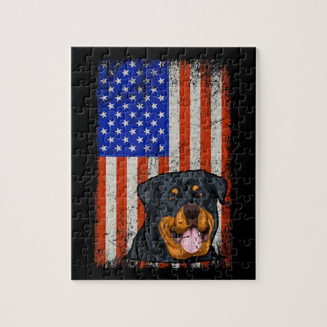 Quebra-cabeça Rottweiler American Flag Rottweiler (Vertical)