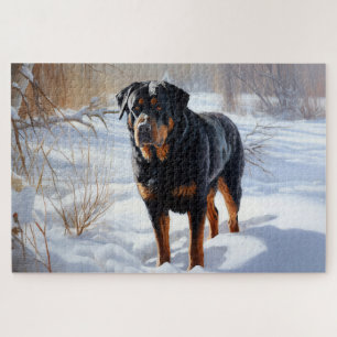 Quebra-cabeça Rottweiler Deixa Nevar Natal