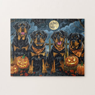 Quebra-cabeça Rottweiler Halloween Assustador