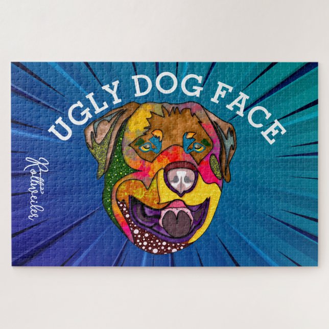Quebra-cabeça Rottweiler ugly dog face 1000 piece Jigsaw Puzzle (Horizontal)