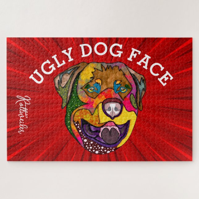 Quebra-cabeça Rottweiler ugly dog face 1000 piece  jigsaw puzzle (Horizontal)