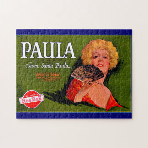 Quebra-cabeça Rótulo da caixa de fruta Paula dos Papais noeis P