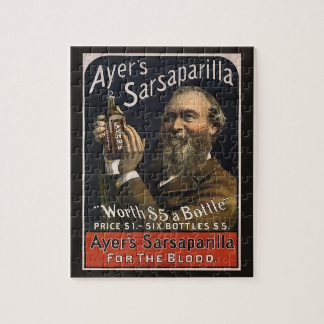 Quebra-cabeça Rótulo de Produto Antigo, Bebida Sarsaparilha de A (Vertical)