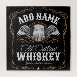 Quebra-cabeça Rótulo Whiskey Antigo ADICIONAR Nome da Família FO
