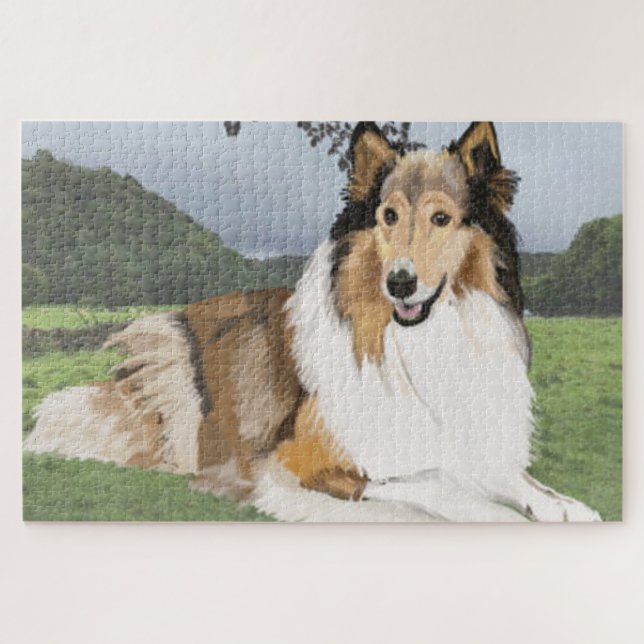 Quebra-cabeça Rough Collie (Horizontal)