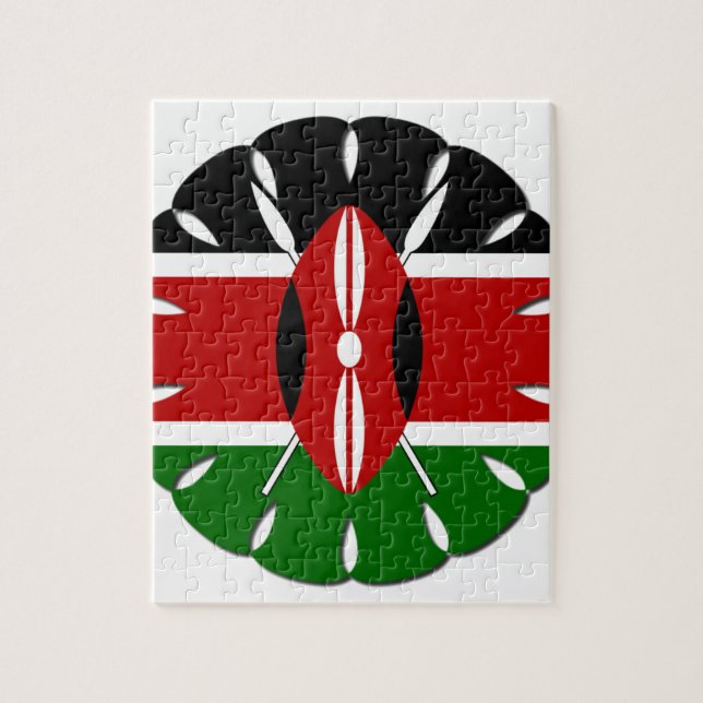 Quebra-cabeça Round Kenyan Motif: Um Símbolo Nacional (Vertical)