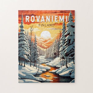 Quebra-cabeça Rovaniemi Finlândia Viagem Art Vintage