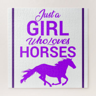 Quebra-cabeça Roxo Apenas Uma Menina Que Ama Cavalos    